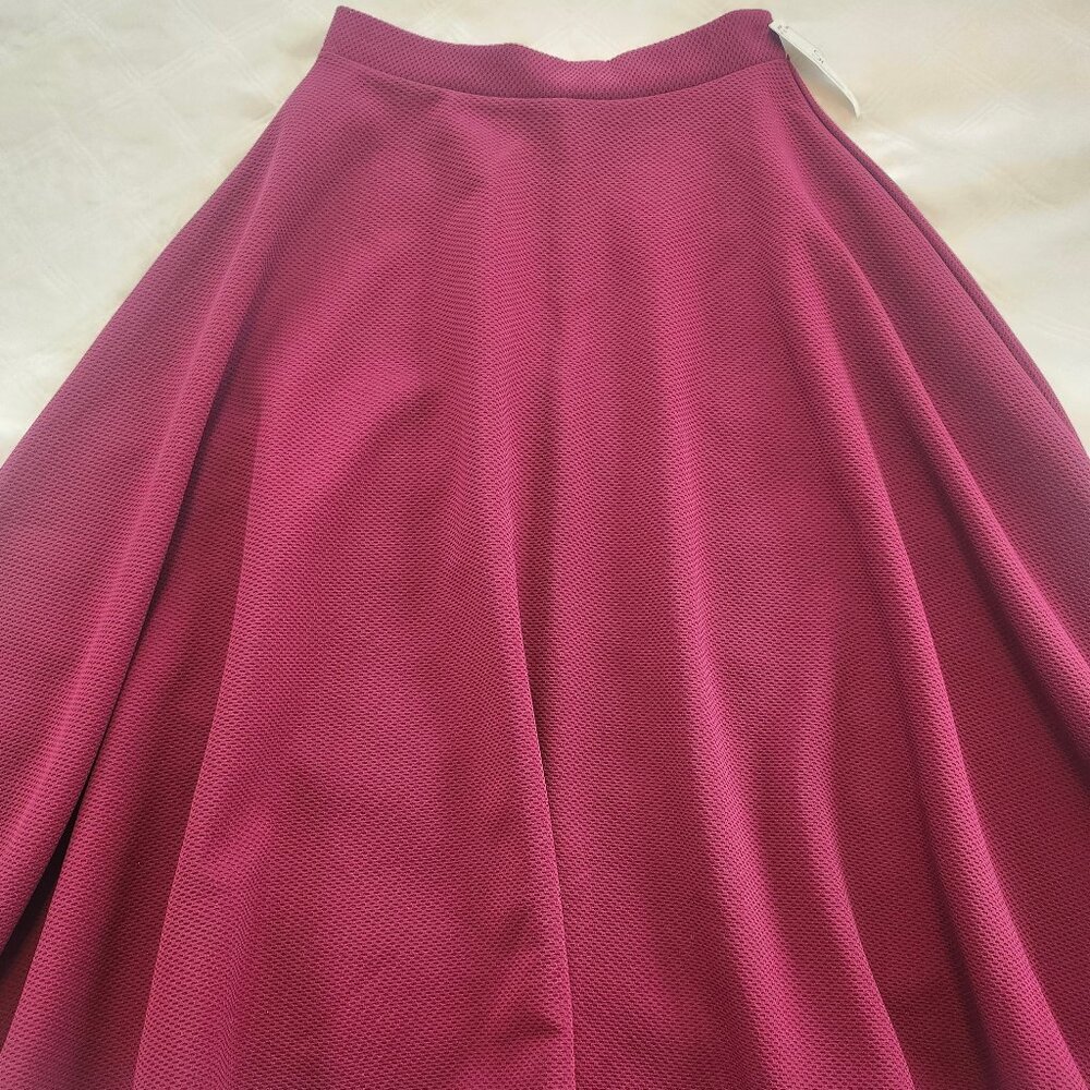 NWT Burgundy Circle skirt, size XS